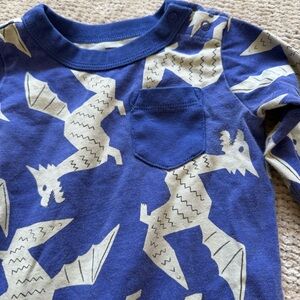 Tea Collection Dragon Print Romper Baby 9-12 Months Blue One Piece Storybook
